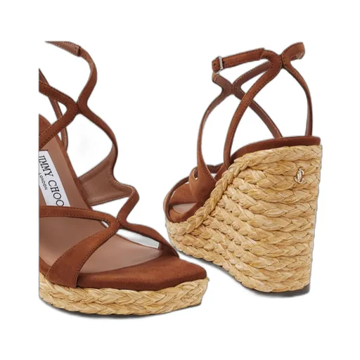 Ayla 110Mm Raffia Wedge Sandals