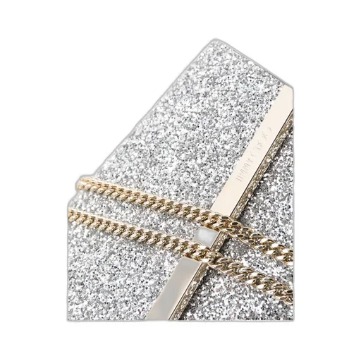Emmie Glitter-Detailed Chain-Linked Clutch Bag