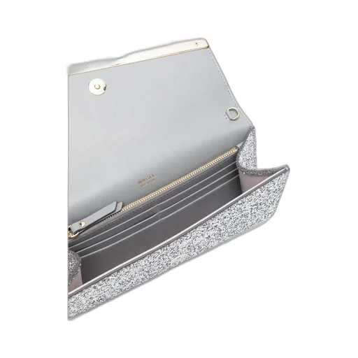 Emmie Glitter-Detailed Chain-Linked Clutch Bag
