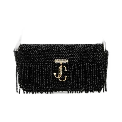 Avenue Bead-Embellished Foldover Top Mini Shoulder Bag