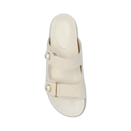Fayence Pearl-Embellished Slip-On Sandals