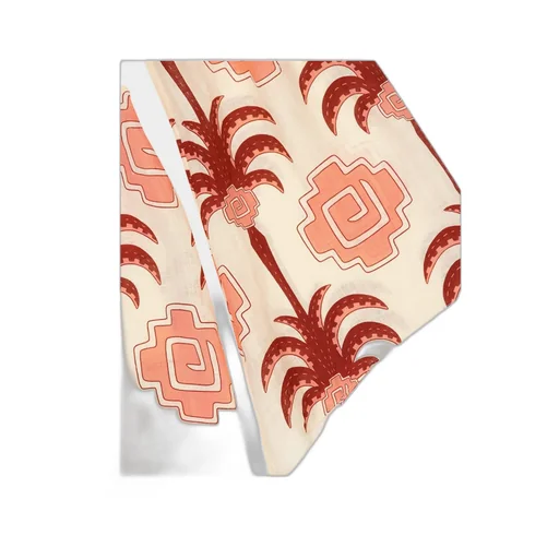 Wave After Wave Palm-Tree Print Open-Neck Mini Dress