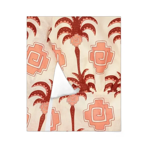 Wave After Wave Palm-Tree Print Open-Neck Mini Dress