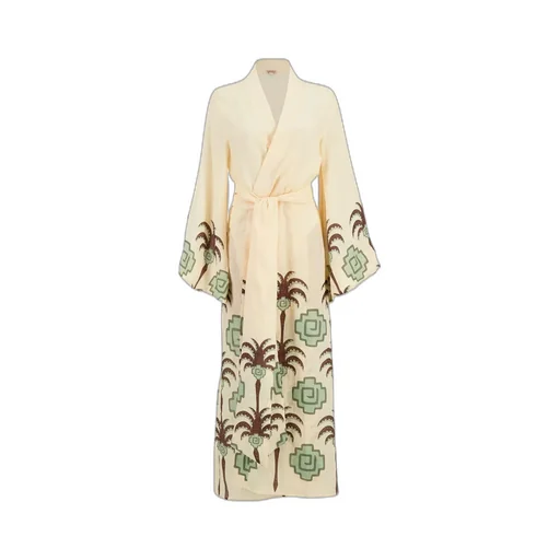 Boa Whisper Palm-Tree Geometric-Print Robe