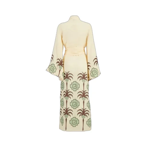 Boa Whisper Palm-Tree Geometric-Print Robe