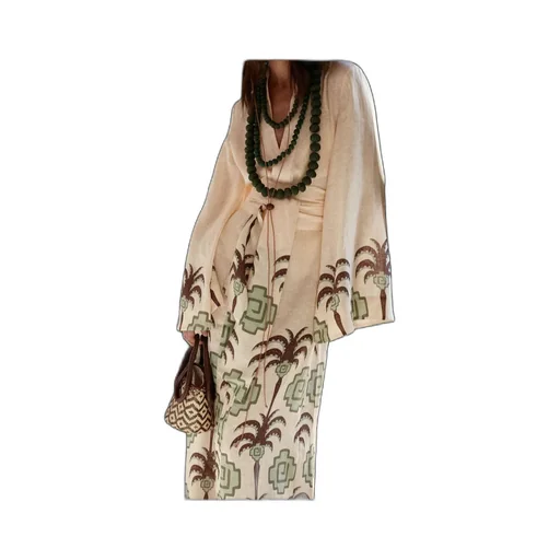 Boa Whisper Palm-Tree Geometric-Print Robe