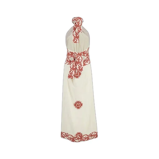 Halterneck Embroidered Dress