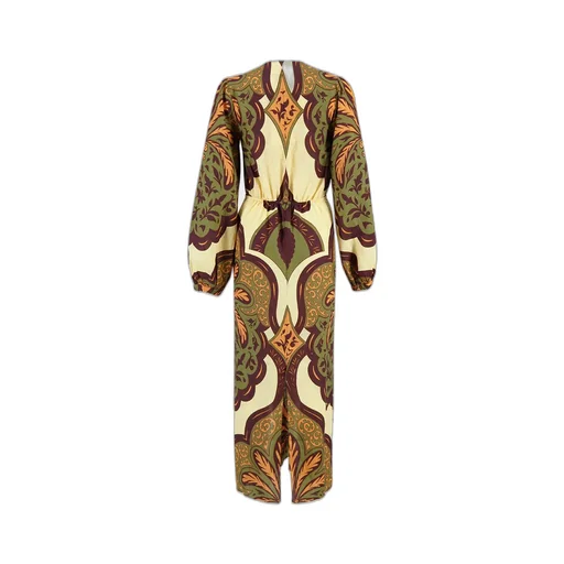 Tie-Front Paisley Print Dress