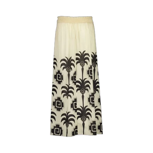 Palm-Print Wrap Maxi Skirt