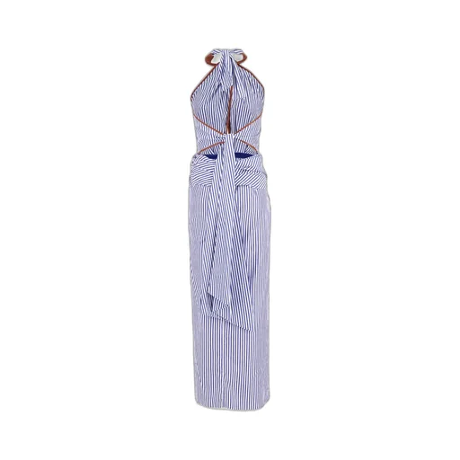Centro Del Cielo Striped Halter-Neck Midi Dress