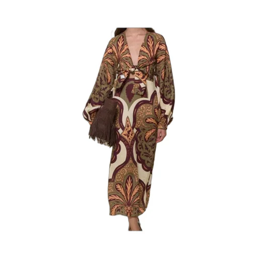 Tie-Front Paisley Print Dress