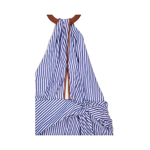 Centro Del Cielo Striped Halter-Neck Midi Dress