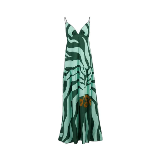 Zebra-Print Tiered Maxi Dress
