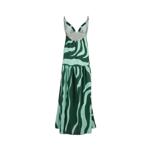 Zebra-Print Tiered Maxi Dress