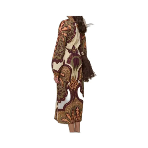 Tie-Front Paisley Print Dress