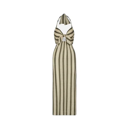 Striped Halter Maxi Dress