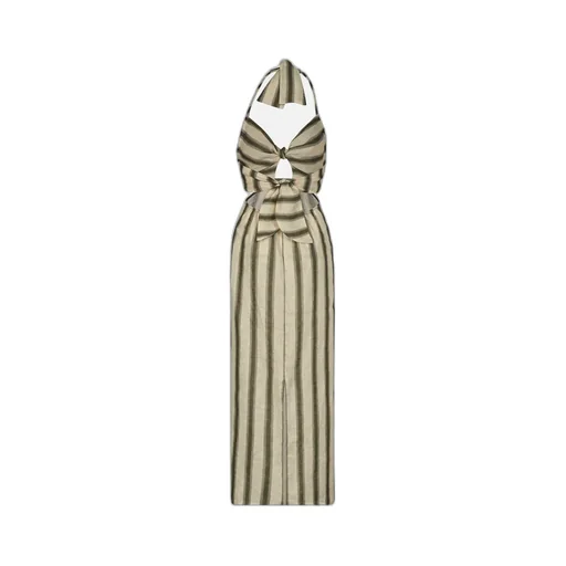 Striped Halter Maxi Dress