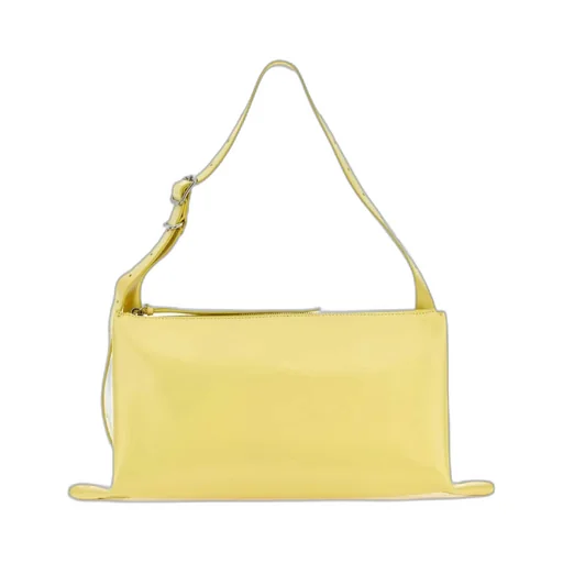 Folded Edge Zipped Medium Shoulder Bag