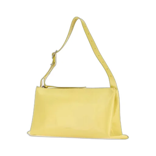 Folded Edge Zipped Medium Shoulder Bag