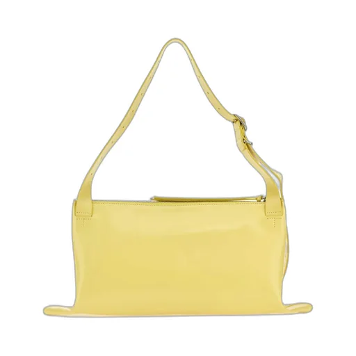 Folded Edge Zipped Medium Shoulder Bag