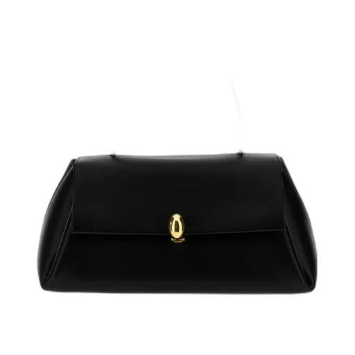 Almond Foldover Top Handle Bag