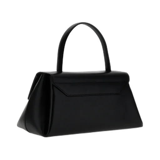 Almond Foldover Top Handle Bag