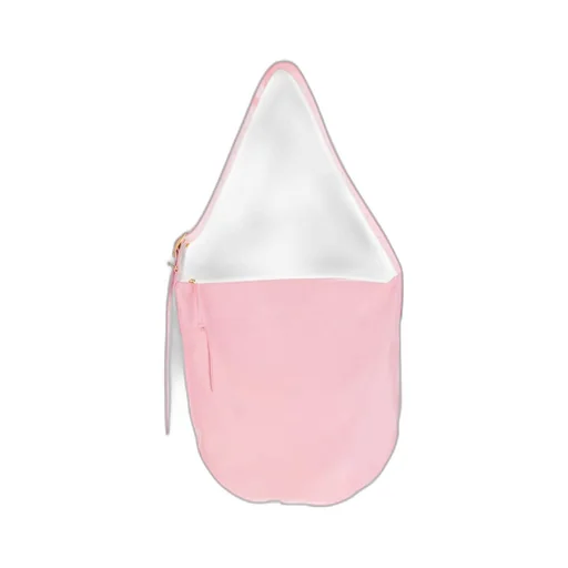 Crinkled-Finish Zip-Up Medium Shoulder Bag