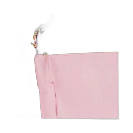 Crinkled-Finish Zip-Up Medium Shoulder Bag