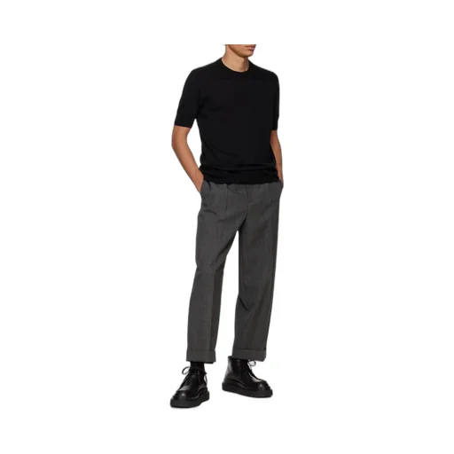 Short Sleeved Crewneck Knitted T-Shirt