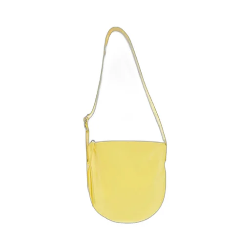 Crinkled Finish Zipped Shoulder Bag