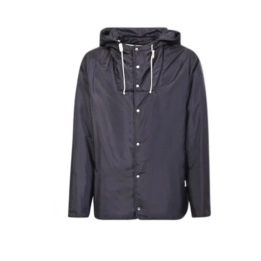 Press-Stud Fastened Hooded Jacket