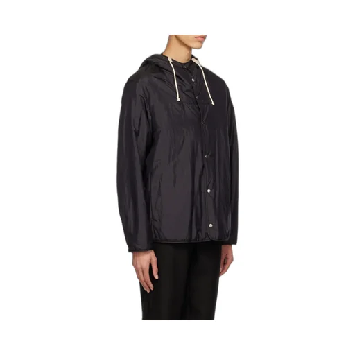 Press-Stud Fastened Hooded Jacket