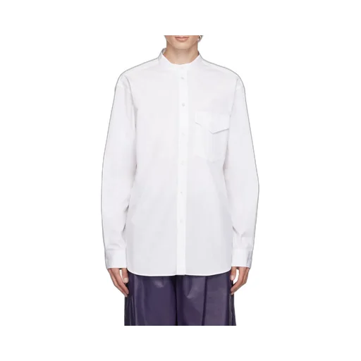 Stand-Collared Long-Sleeved Shirt