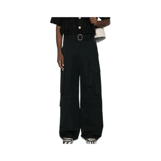 Belted Wide-Leg Cargo Pants
