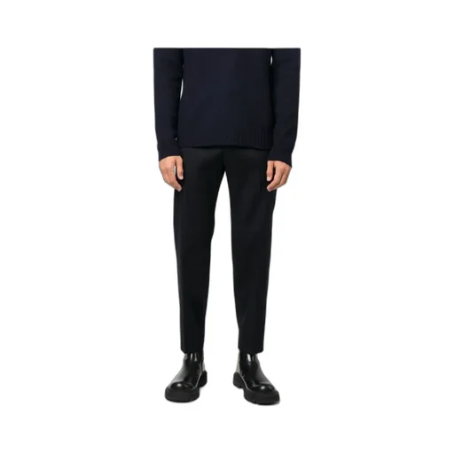 Elasticated-Waistband Cropped Trousers
