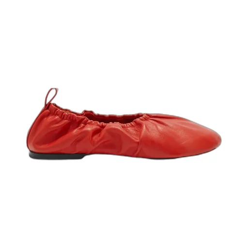 Jil Sander Gathered Round Toe Slip-On Ballerina Shoes
