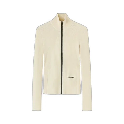 Zip-Up Ribbed-Knit Cardigan