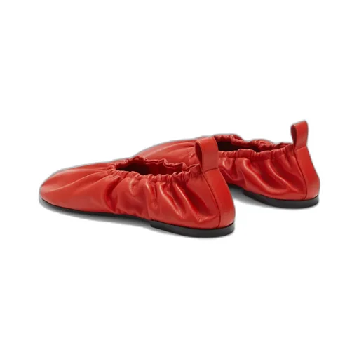 Jil Sander Gathered Round Toe Slip-On Ballerina Shoes