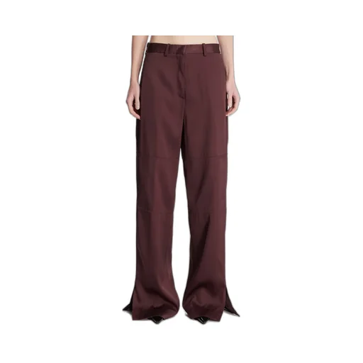 Side Slits Twill Trousers