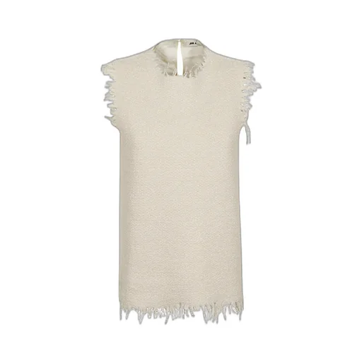 Raw-Cut Edge Sleeveless Top