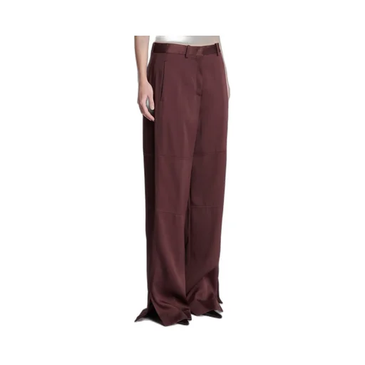 Side Slits Twill Trousers