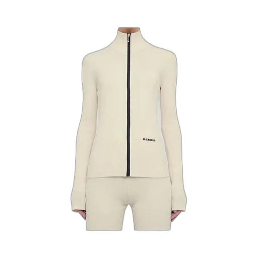 Zip-Up Ribbed-Knit Cardigan