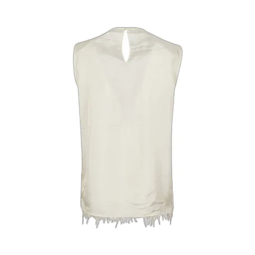 Raw-Cut Edge Sleeveless Top
