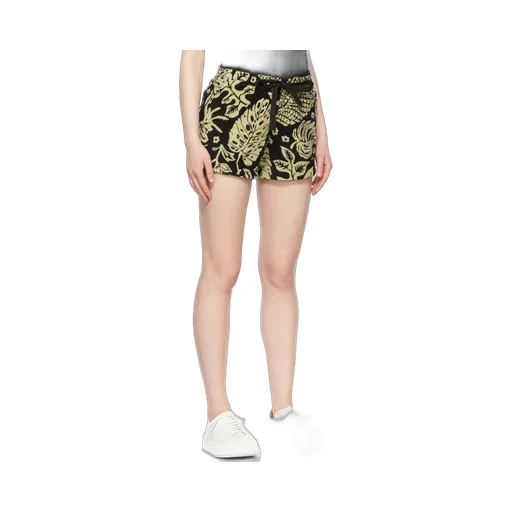 Pattern Printed Cotton Shorts