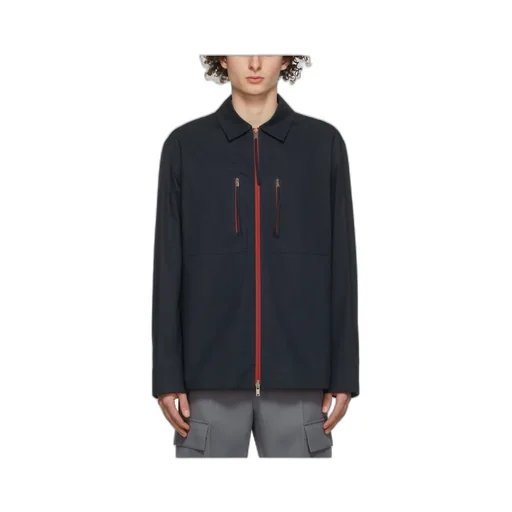 Zip-Up Cotton Shirt Jacket
