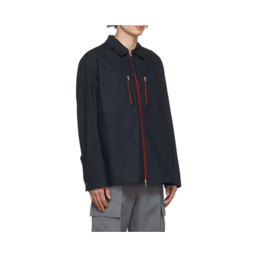Zip-Up Cotton Shirt Jacket