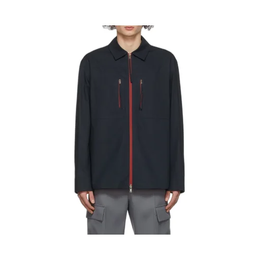 Zip-Up Cotton Shirt Jacket