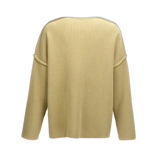 Geometric Neckline Knitted Jumper