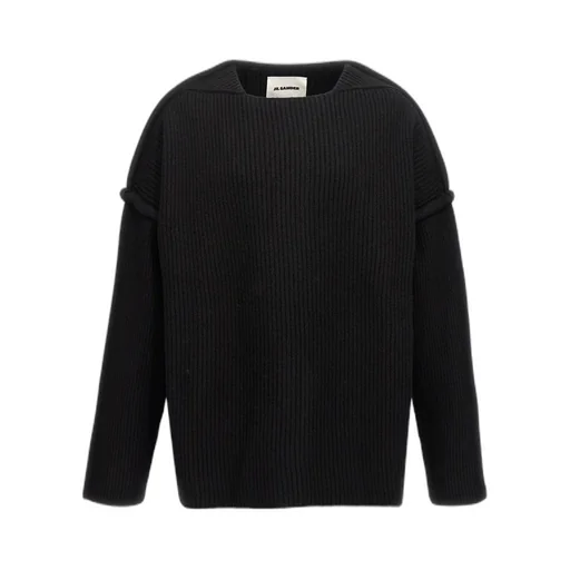 Geometric Neckline Knitted Jumper