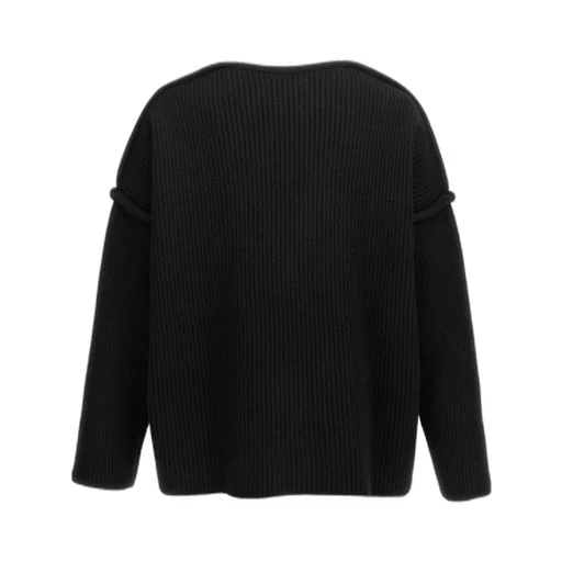 Geometric Neckline Knitted Jumper
